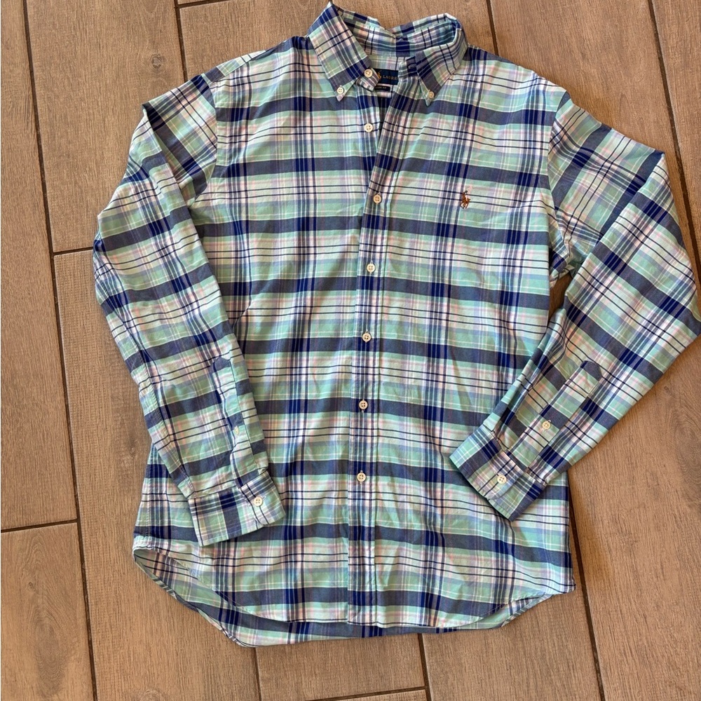 Ralph Lauren Blue and Green Checkered Shirt